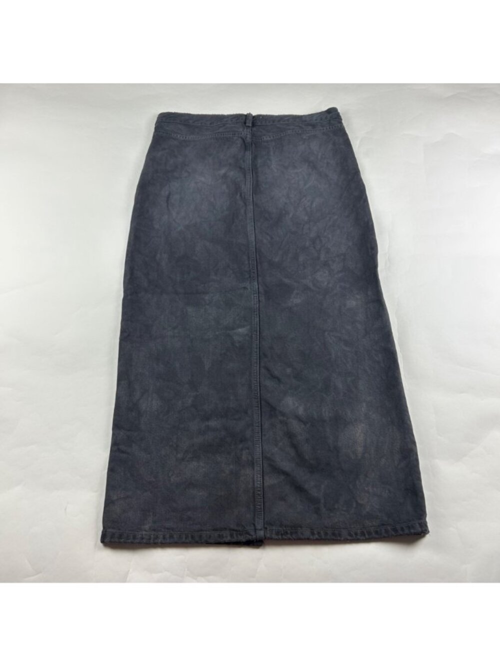 Zara Washed Black Tie Dye Denim Midi Skirt M - Picture 5 of 6